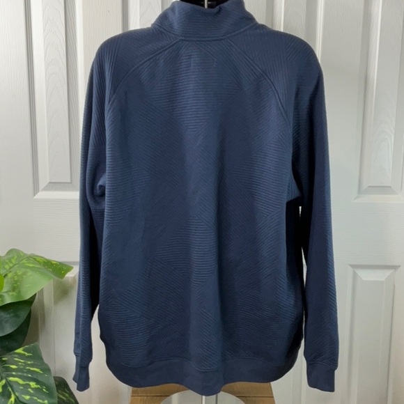 Goodfellow & Co - Men's Quilted Snap Pullover Sweatshirt Blue Various Sizes - Picture 6 of 11